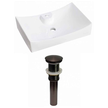 26-in. W Above Counter White Vessel Set For 1 Hole Center Faucet -  AMERICAN IMAGINATIONS, AI-31003